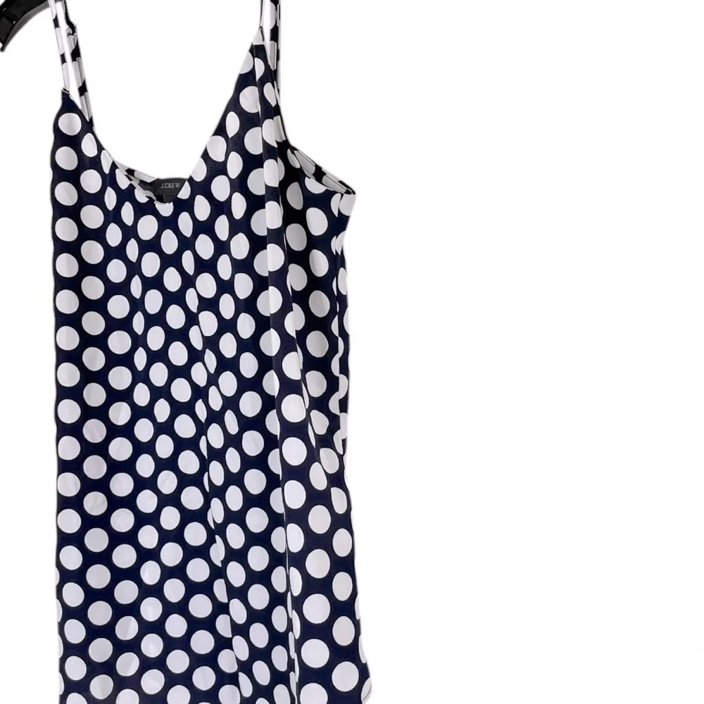 J. Crew Navy and white polka dot crepe camisole size 0